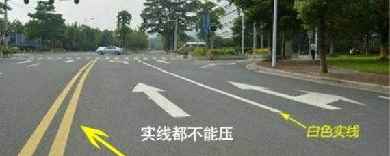直行压白实线扣分吗